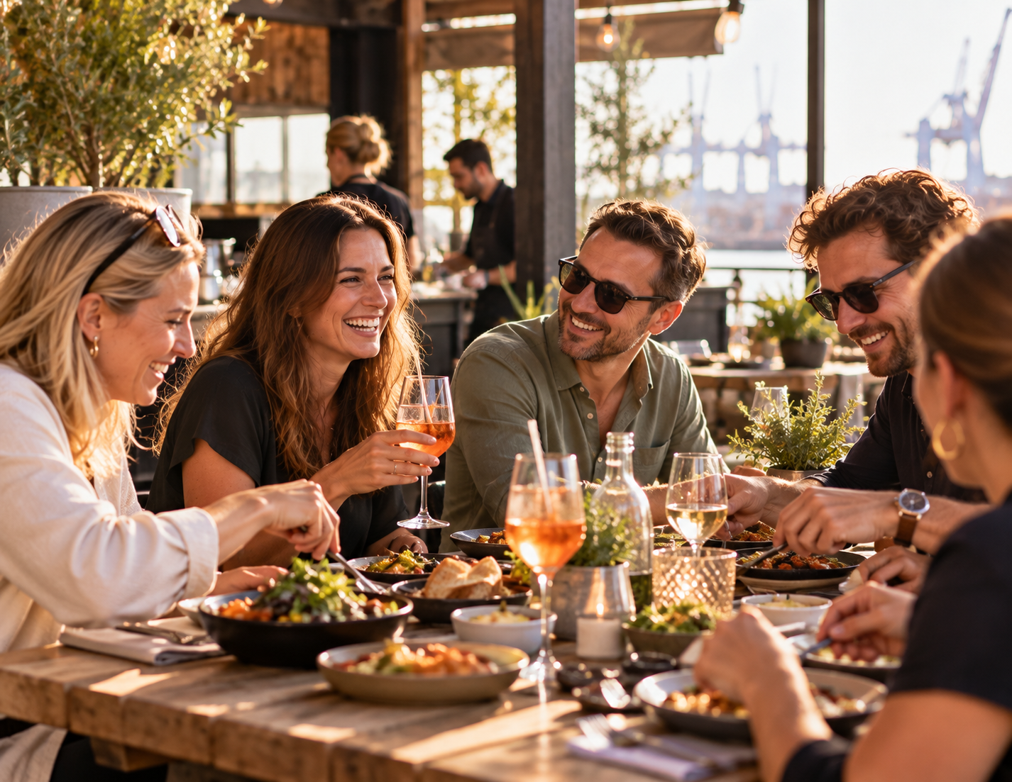 Kolleginnen und Kollegen bei einem gemeinsamen Betriebsausflug im Outdoor-Setting