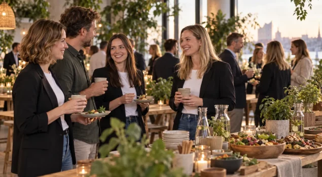 Green Events in Hamburg Green Event mit nachhaltigem Catering und Gästen im persönlichen Austausch