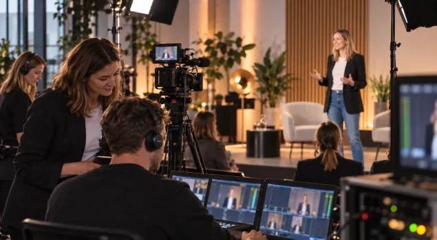 Digitale und hybride Events Digitales Event mit Livestream, Kamera und technischer Regie