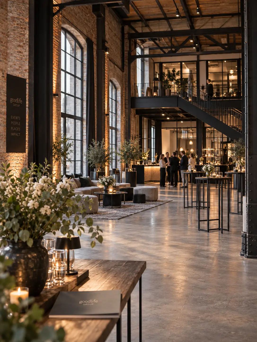 Location Scout führt durch eine Eventlocation in Hamburg