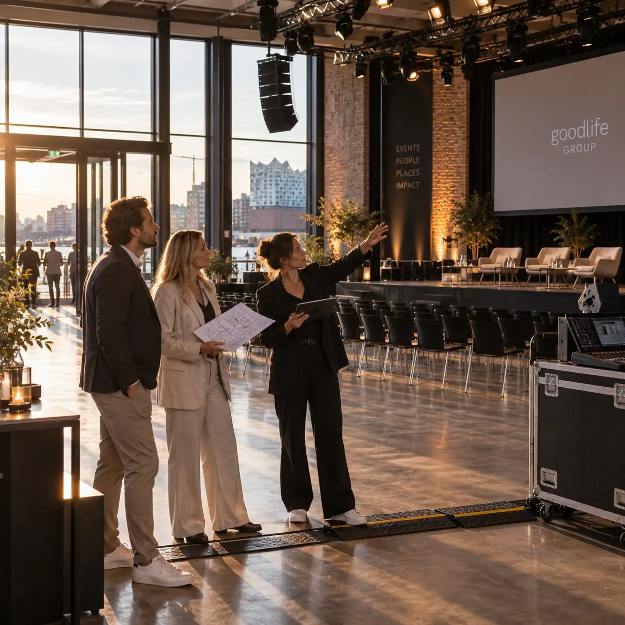 Prüfung von Bühne und Eventtechnik bei einer Eventlocation