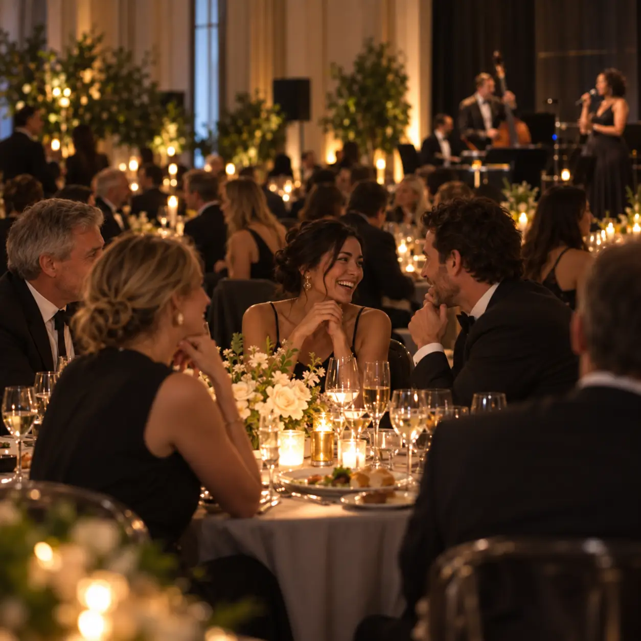 Festliche Firmenveranstaltung mit Gala Dinner und Live Musik