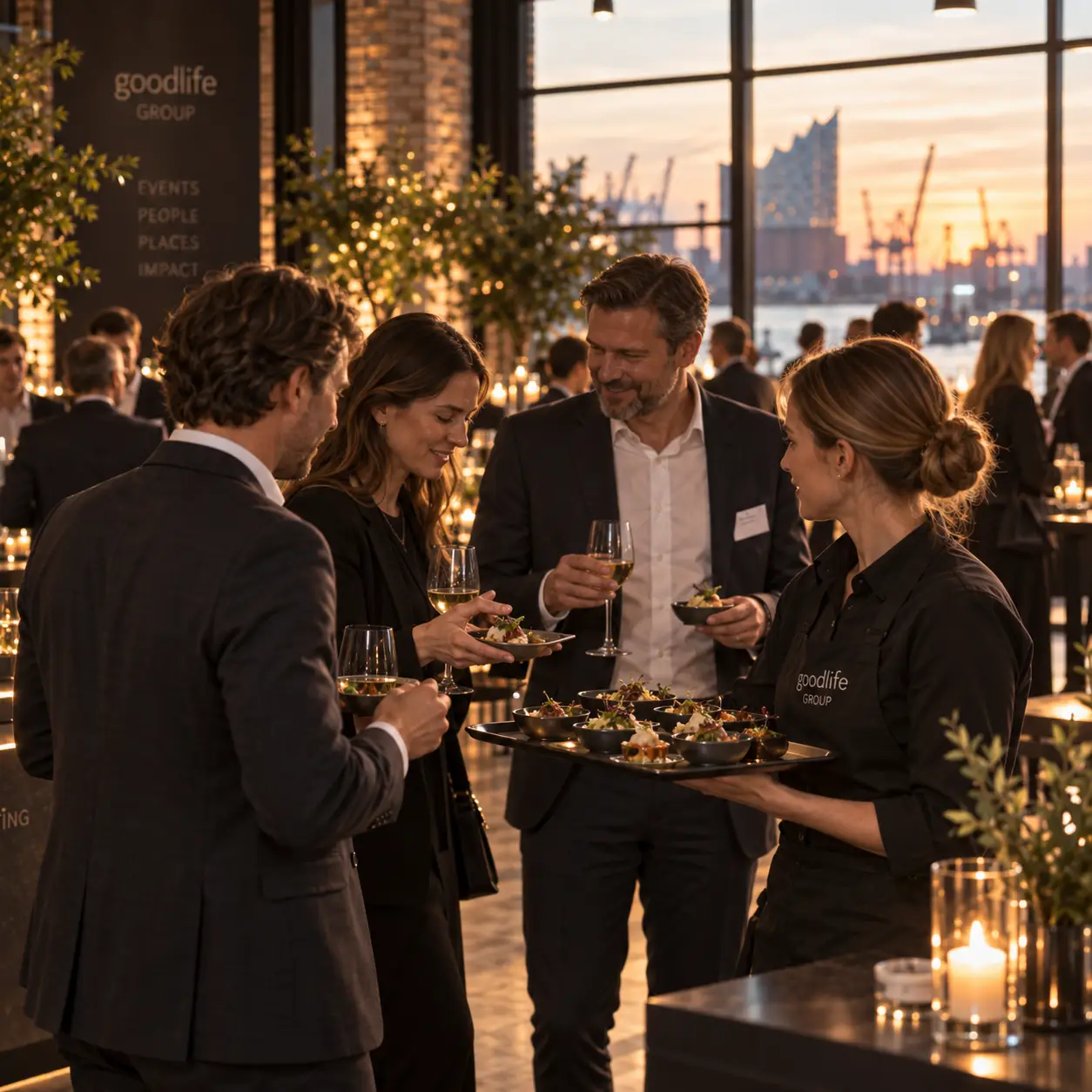 Flying Dinner mit Fingerfood und Service bei einem Business Event