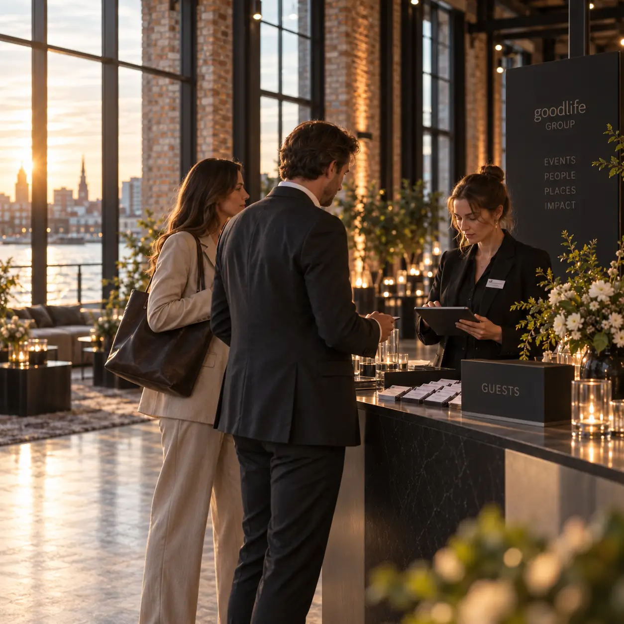 Teilnehmerregistrierung mit Tablet beim Event Check-in